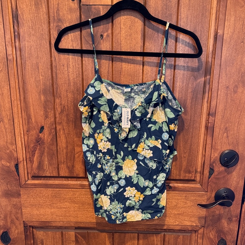 Old Navy Navy Blue Floral Camisole